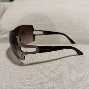 BVLGARI y2k brown and gold sunglasses